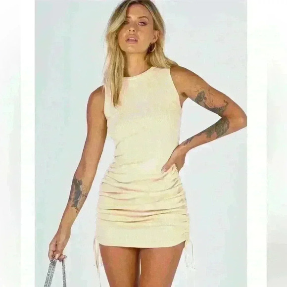 Lioness Military Minds Mini Dress Beige NEW‎ Sz 4 Small NWOT - Picture 1 of 7